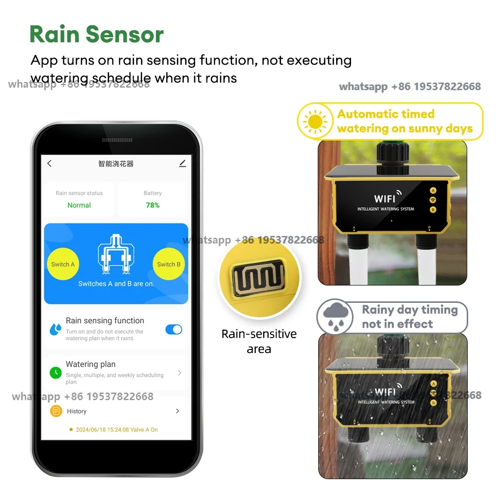 Timer Dual Outlet - Sterownik nawadniania WiFi zasilany energią słoneczną,